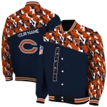 custom chicago bears freedom claw blue varsity jacket best selling