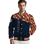 custom chicago bears freedom claw blue varsity jacket best selling
