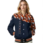custom chicago bears freedom claw blue varsity jacket best selling