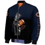 custom chicago bears groot football blue black bomber jacket best selling