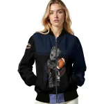 custom chicago bears groot football blue black bomber jacket best selling