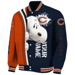 custom chicago bears snoopy head blue varsity jacket best selling