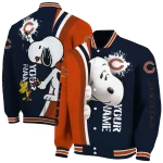 custom chicago bears snoopy head blue varsity jacket best selling