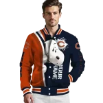 custom chicago bears snoopy head blue varsity jacket best selling