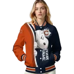 custom chicago bears snoopy head blue varsity jacket best selling