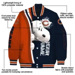 custom chicago bears snoopy head blue varsity jacket best selling