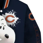 custom chicago bears snoopy head blue varsity jacket best selling