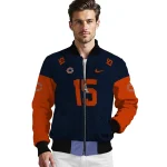 custom chicago bears team patch blue bomber jacket best selling