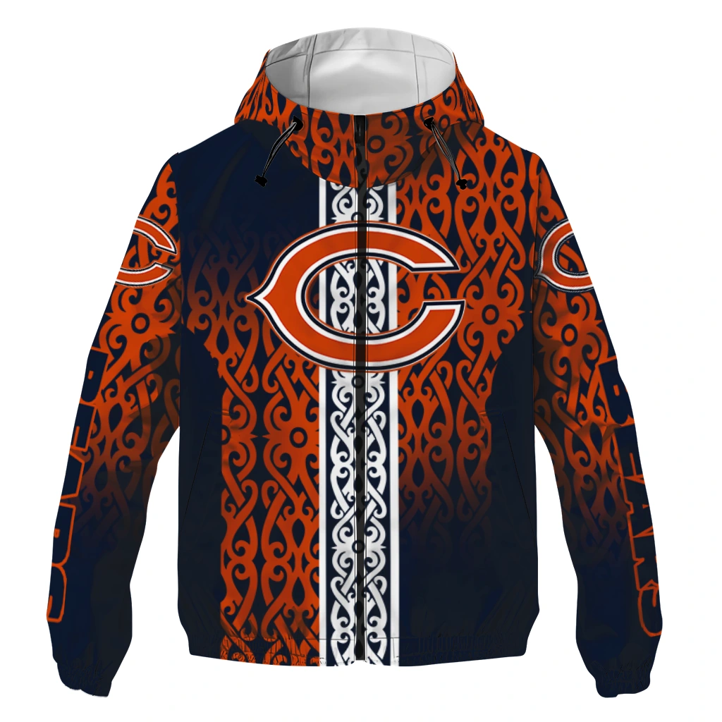 custom chicago bears tribal swirls blue windbreaker jacket best selling custom chicago bears tribal swirls blue windbreaker jacket best selling