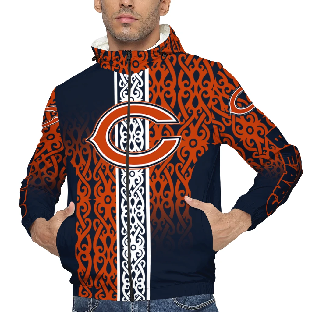 custom chicago bears tribal swirls blue windbreaker jacket top rated custom chicago bears tribal swirls blue windbreaker jacket top rated