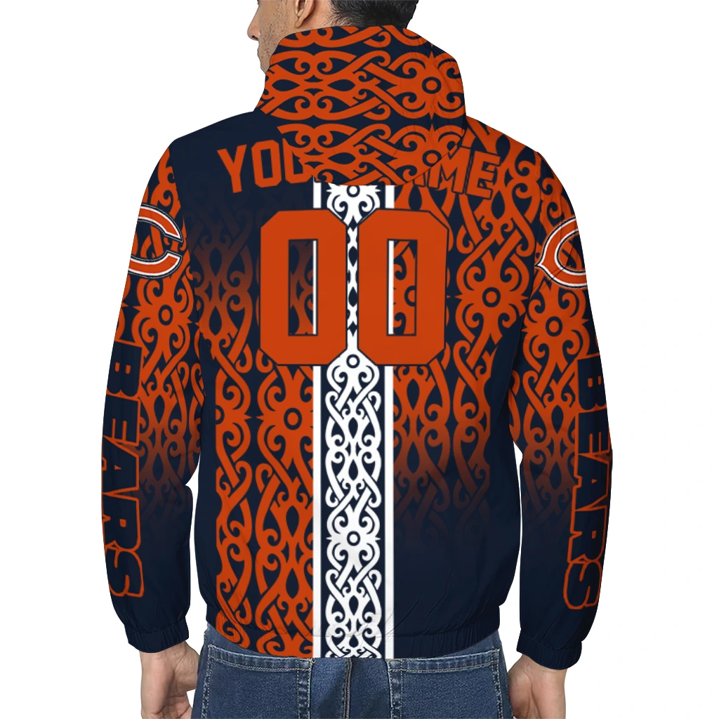 custom chicago bears tribal swirls blue windbreaker jacket trendy custom chicago bears tribal swirls blue windbreaker jacket trendy