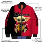 custom chicago blackhawks adorable yoda red black bomber jacket best selling