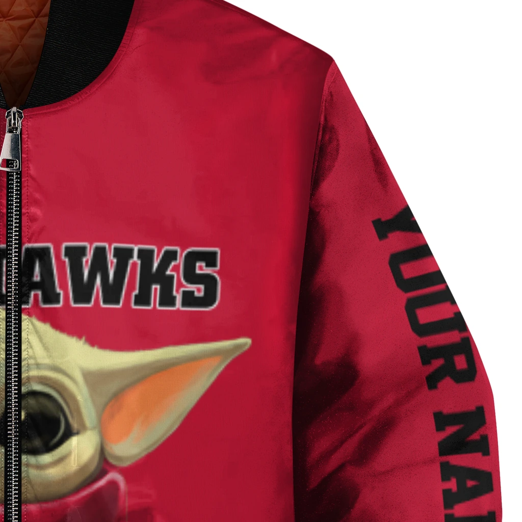 custom chicago blackhawks adorable yoda red black bomber jacket premium grade custom chicago blackhawks adorable yoda red black bomber jacket premium grade