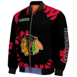 custom chicago blackhawks burst splatter red bomber jacket best selling