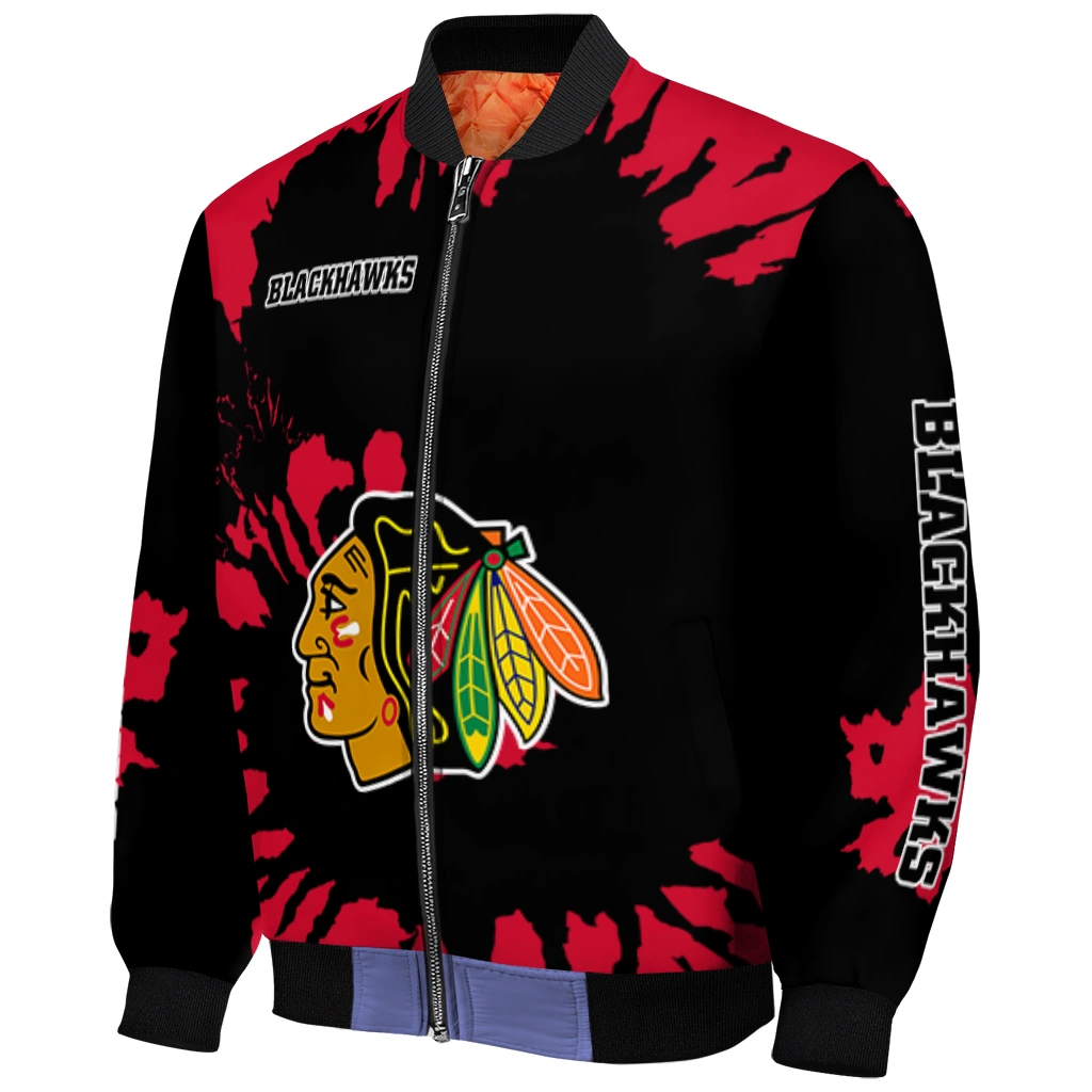 custom chicago blackhawks burst splatter red bomber jacket fashion forward custom chicago blackhawks burst splatter red bomber jacket fashion forward