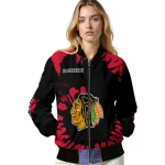 custom chicago blackhawks burst splatter red bomber jacket best selling