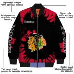 custom chicago blackhawks burst splatter red bomber jacket best selling