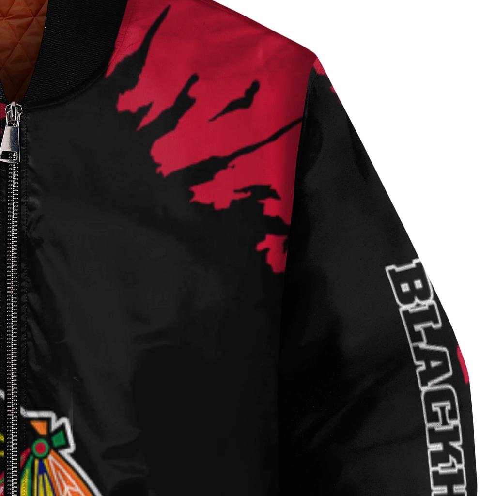 custom chicago blackhawks burst splatter red bomber jacket premium grade custom chicago blackhawks burst splatter red bomber jacket premium grade
