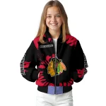 custom chicago blackhawks burst splatter red bomber jacket best selling