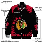 custom chicago blackhawks burst splatter red varsity jacket best selling