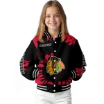custom chicago blackhawks burst splatter red varsity jacket best selling