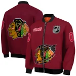 custom chicago blackhawks claw rip red bomber jacket best selling