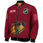 custom chicago blackhawks claw rip red bomber jacket best selling