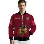 custom chicago blackhawks claw rip red bomber jacket best selling