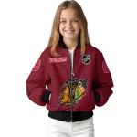 custom chicago blackhawks claw rip red bomber jacket best selling