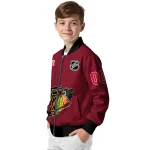 custom chicago blackhawks claw rip red bomber jacket best selling