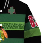 custom chicago blackhawks clover green lines green black varsity jacket best selling