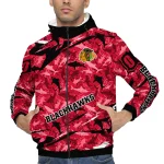 custom chicago blackhawks shark art red windbreaker jacket best selling