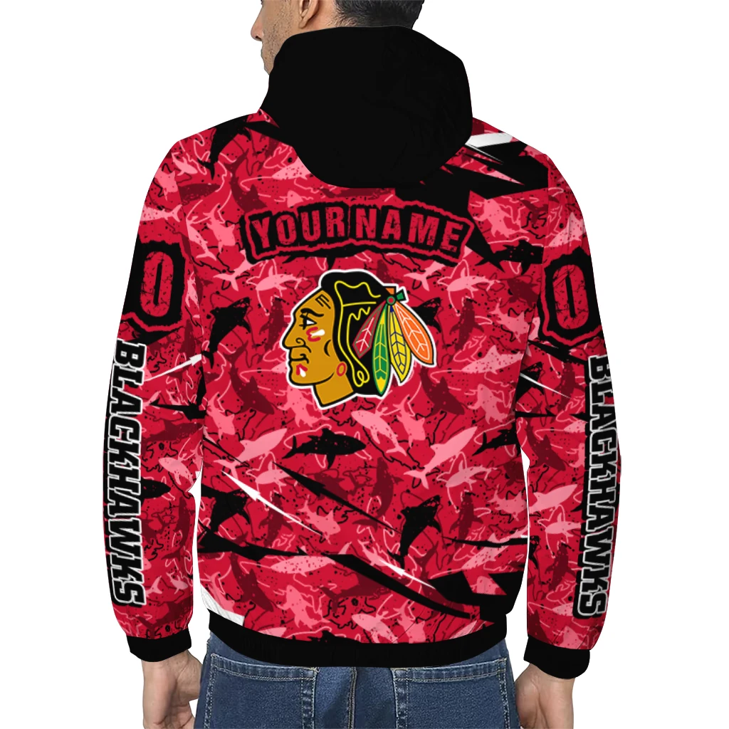 custom chicago blackhawks shark art red windbreaker jacket trendy custom chicago blackhawks shark art red windbreaker jacket trendy