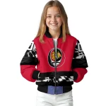 custom chicago blackhawks skull stripe red black bomber jacket best selling
