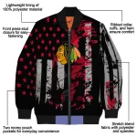 custom chicago blackhawks star stripes red black bomber jacket best selling