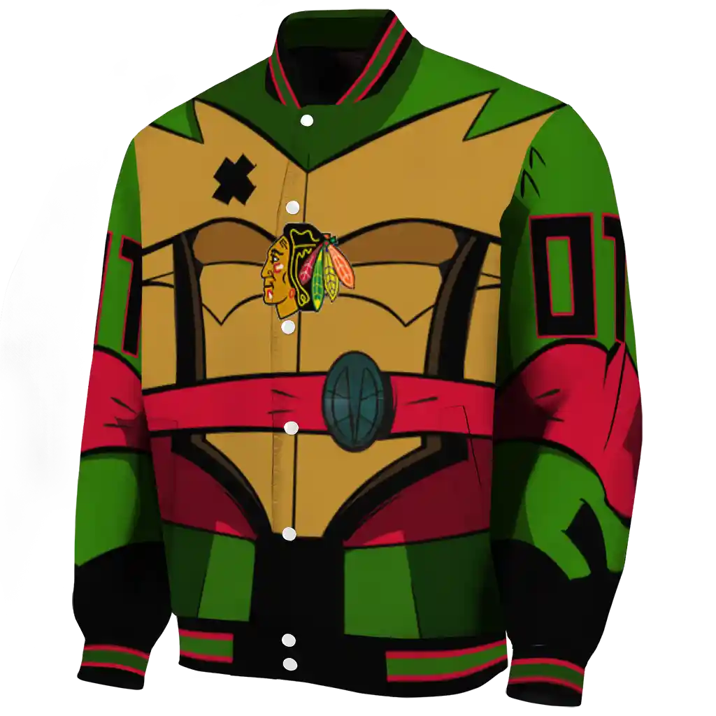 custom chicago blackhawks turtle armor varsity jacket best selling custom chicago blackhawks turtle armor varsity jacket best selling