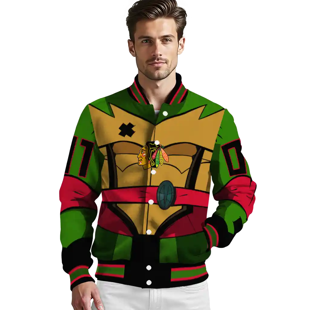 custom chicago blackhawks turtle armor varsity jacket high quality custom chicago blackhawks turtle armor varsity jacket high quality