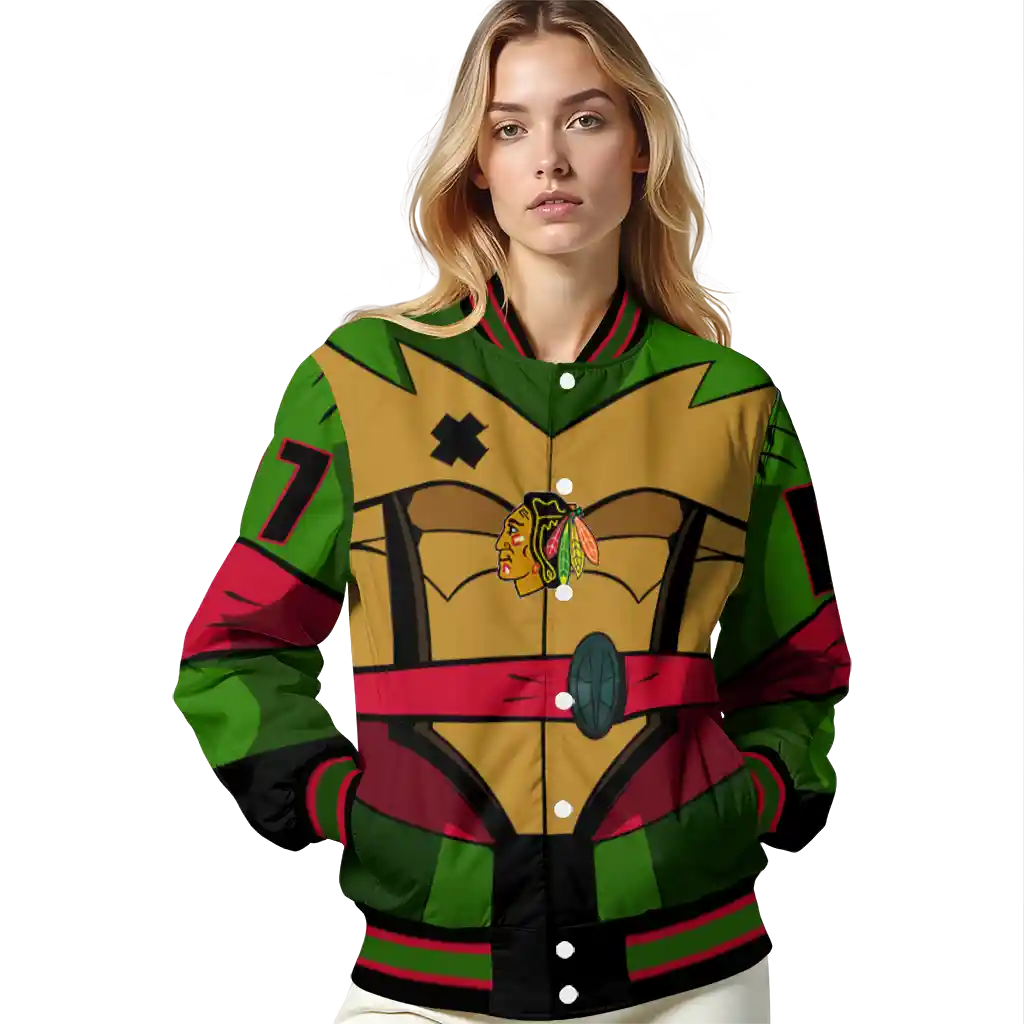 custom chicago blackhawks turtle armor varsity jacket latest model custom chicago blackhawks turtle armor varsity jacket latest model