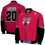 custom chicago bulls chevron style red bomber jacket best selling