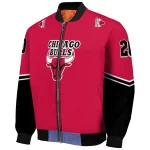 custom chicago bulls chevron style red bomber jacket best selling