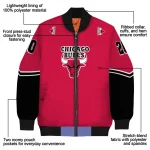 custom chicago bulls chevron style red bomber jacket best selling