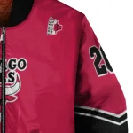 custom chicago bulls chevron style red bomber jacket best selling
