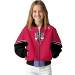 custom chicago bulls chevron style red bomber jacket best selling