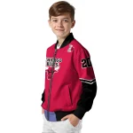 custom chicago bulls chevron style red bomber jacket best selling