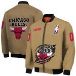 custom chicago bulls claw opening beige bomber jacket best selling