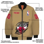 custom chicago bulls claw opening beige bomber jacket best selling