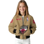 custom chicago bulls claw opening beige bomber jacket best selling