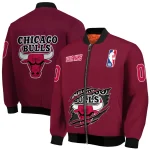 custom chicago bulls claw slash red bomber jacket best selling