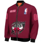 custom chicago bulls claw slash red bomber jacket best selling