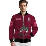 custom chicago bulls claw slash red bomber jacket best selling